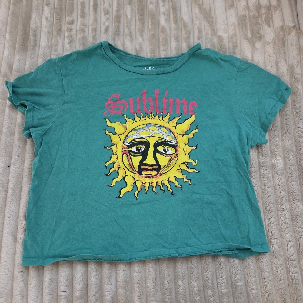 Sublime Green Crop Top Juniors XL Girls Shirt With Sun Logo 2023 Sublime T-shirt